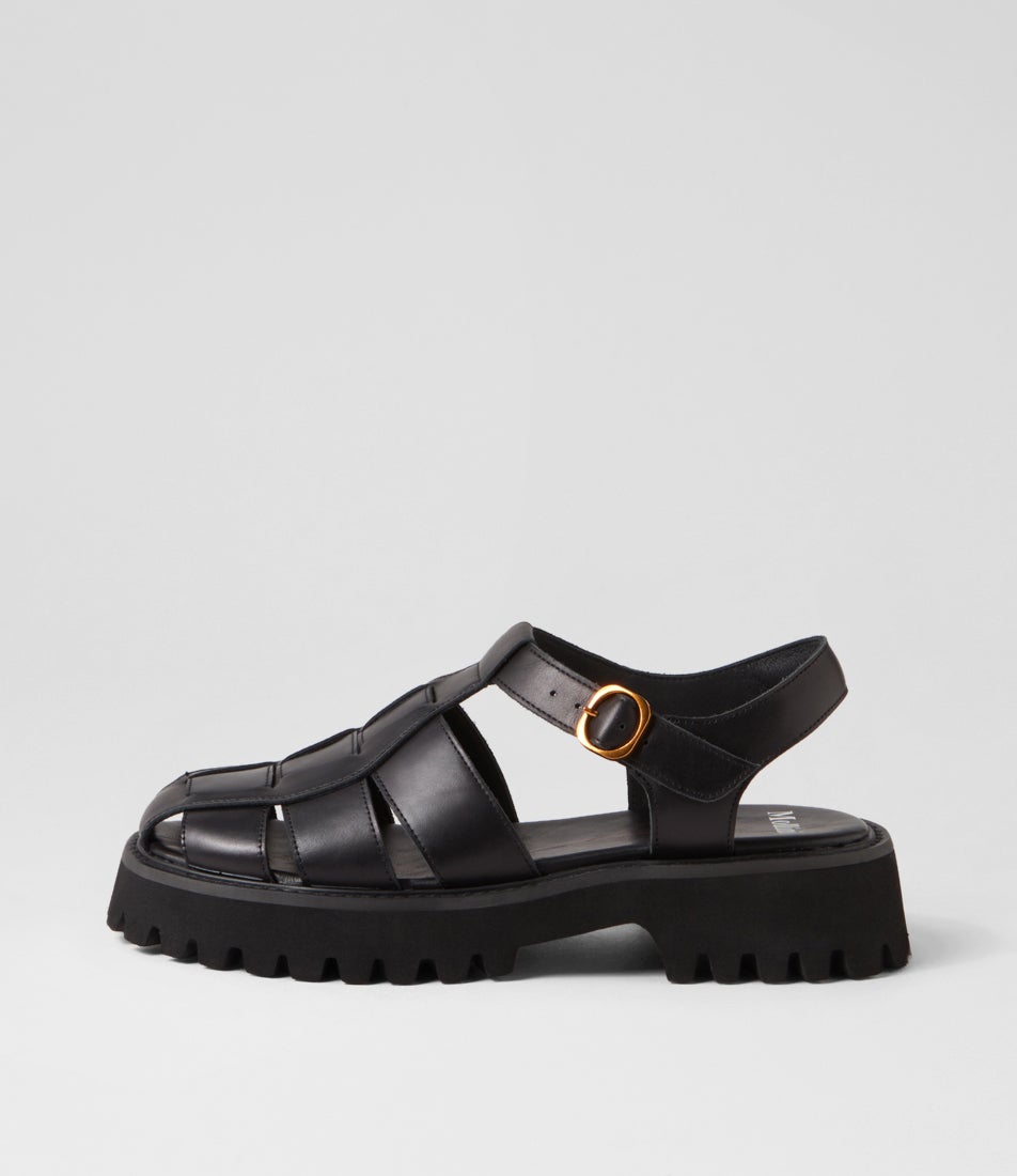 Skout Black Leather Sandals