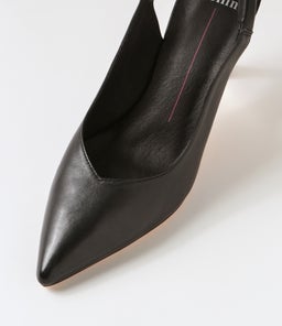 TRAINA MO BLACK GOLD HEEL LEATHER