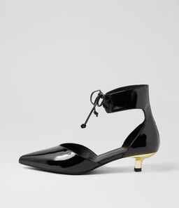CIENA MO BLACK GOLD HEEL PATENT LEATHER