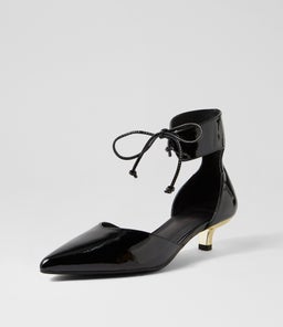 CIENA MO BLACK GOLD HEEL PATENT LEATHER
