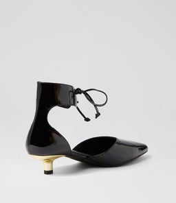 CIENA MO BLACK GOLD HEEL PATENT LEATHER
