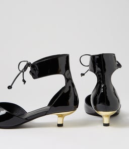 CIENA MO BLACK GOLD HEEL PATENT LEATHER