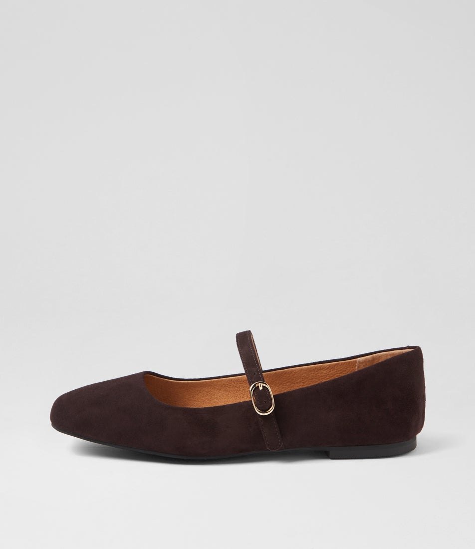 Tokena Dark Choc Suede Slides