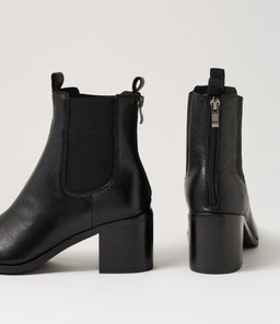 SLIGHTLY MO BLACK BLACK HEEL LEATHER