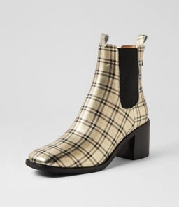 SLIGHTLY MO GOLD TARTAN LEATHER