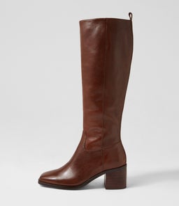 SERINY MO CHOC DK BROWN HEEL LEATHER