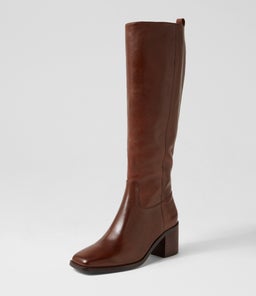 SERINY MO CHOC DK BROWN HEEL LEATHER