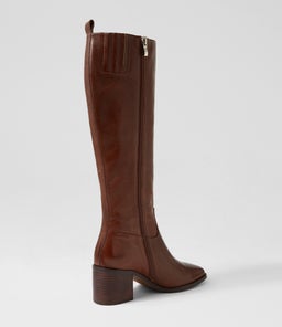 SERINY MO CHOC DK BROWN HEEL LEATHER