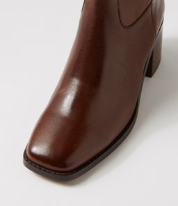 SERINY MO CHOC DK BROWN HEEL LEATHER