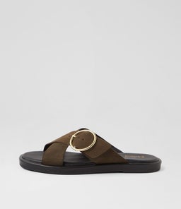 DAYAR MO OLIVE BLACK SOLE SUEDE