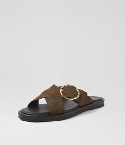 DAYAR MO OLIVE BLACK SOLE SUEDE