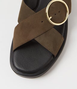 DAYAR MO OLIVE BLACK SOLE SUEDE