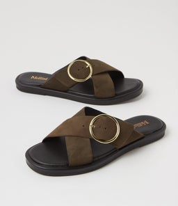 DAYAR MO OLIVE BLACK SOLE SUEDE