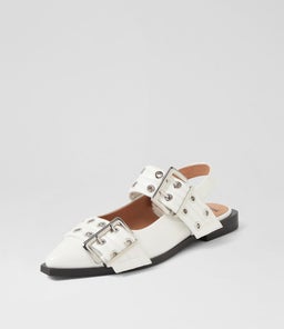 LARRA MO WHITE PATENT LEATHER