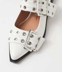 LARRA MO WHITE PATENT LEATHER