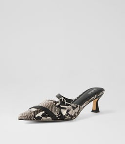 GALAXI MO BLACK&WHITE BLACK SNAKE LEATHER
