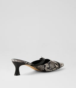 GALAXI MO BLACK&WHITE BLACK SNAKE LEATHER
