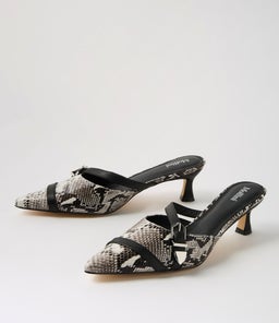 GALAXI MO BLACK&WHITE BLACK SNAKE LEATHER