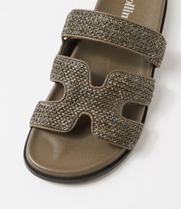 HAYZLEN MO OLIVE BLACK SOLE WOVEN LEATHER