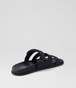 HAYZLEN MO DK DENIM BLACK SOLE FABRIC LEATHER