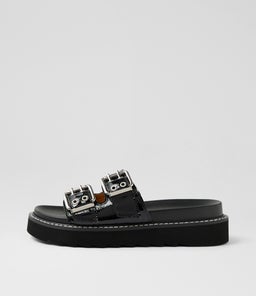 LILIANA MO BLACK CRINKLE PATENT