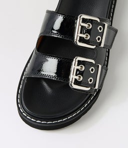 LILIANA MO BLACK CRINKLE PATENT