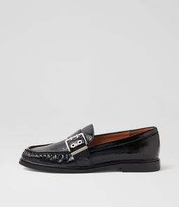 GENELLE MO BLACK CRINKLE LEATHER