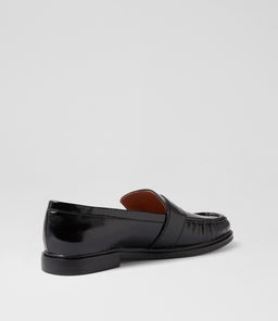 GENELLE MO BLACK CRINKLE LEATHER