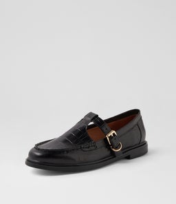 GAHLA MO BLACK SHINE CROC LEATHER