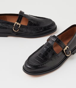 GAHLA MO BLACK SHINE CROC LEATHER