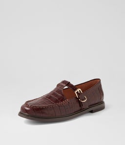 GAHLA MO BROWN SHINE CROC LEATHER