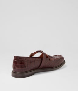 GAHLA MO BROWN SHINE CROC LEATHER