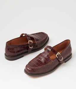 GAHLA MO BROWN SHINE CROC LEATHER