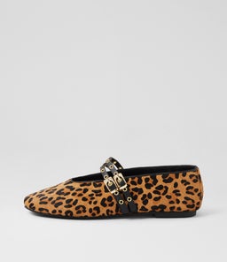 HAIZEL MO LEOPARD BLACK PONY LEATHER