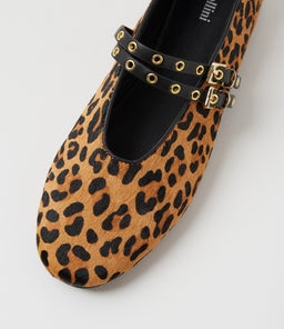 HAIZEL MO LEOPARD BLACK PONY LEATHER