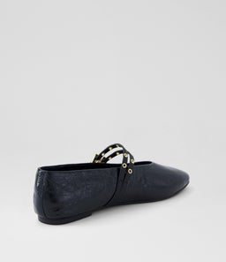 HAIZEL MO BLACK CRINKLE BLACK LEATHER