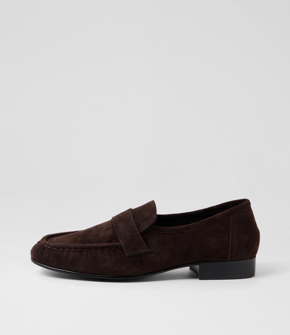 Kylie Deep Brown Suede Loafers