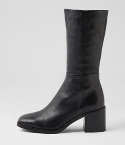 SESINA MO BLACK BLACK HEEL LEATHER