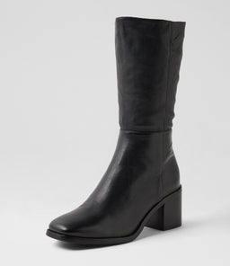 SESINA MO BLACK BLACK HEEL LEATHER