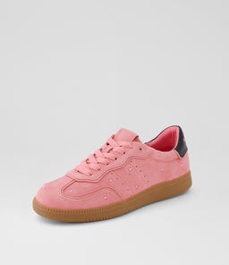 DEELARA MO PINK BLACK SUEDE LEATHER