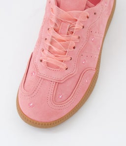 DEELARA MO PINK BLACK SUEDE LEATHER