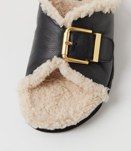 ESME MO BLACK CREAM LEATHER SHEARLING