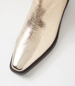 FYONA MO GOLD CRINKLE BLACK HEEL LEATHER