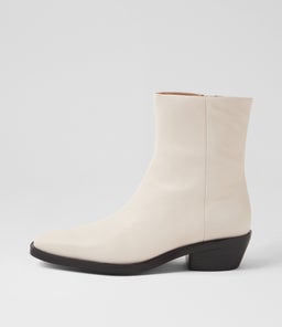 FYONA MO CREAM BLACK HEEL LEATHER
