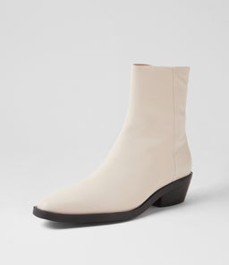 FYONA MO CREAM BLACK HEEL LEATHER