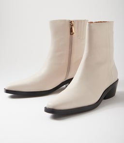 FYONA MO CREAM BLACK HEEL LEATHER