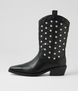 FEEFIE MO BLACK BLACK HEEL LEATHER