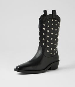 FEEFIE MO BLACK BLACK HEEL LEATHER