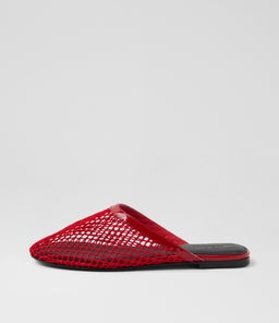 LALLINA MO RED PATENT MESH