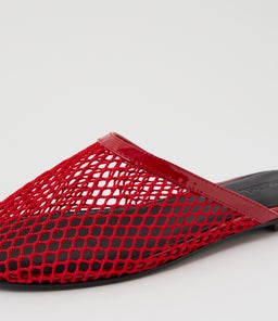 LALLINA MO RED PATENT MESH